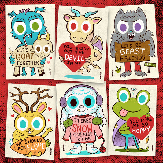 Cryptid Love - Series 2- Set of 6 Valentines