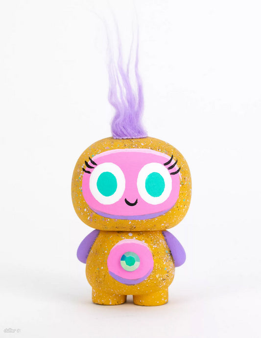 Yellow Fuzzle- Jellykoe x Miss Zukie OOAK vinyl figure